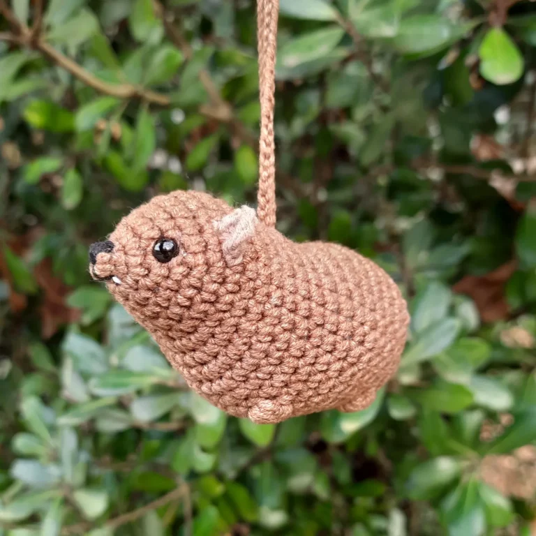Crochet Rock Hyrax Car Charm